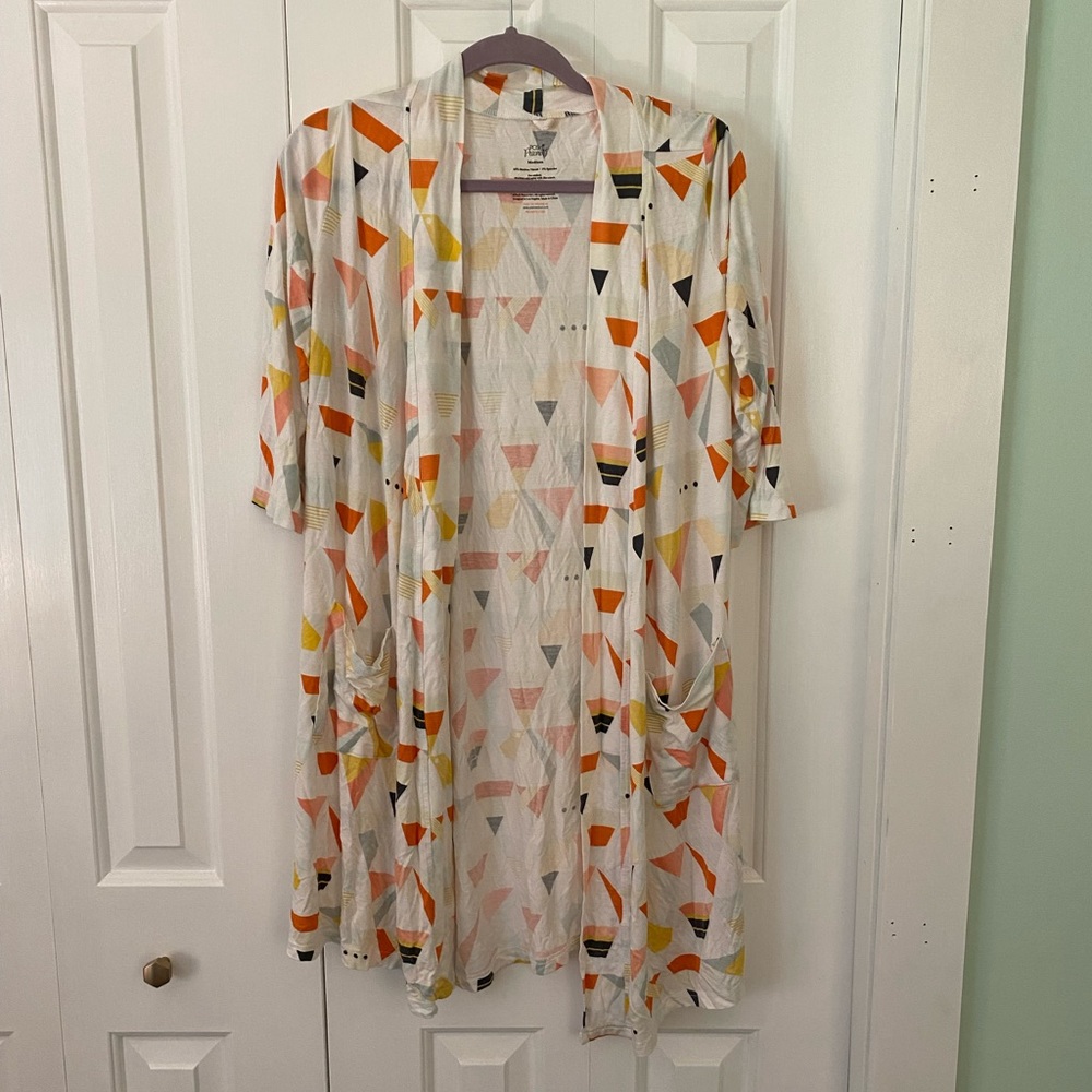 Posh Peanut retro triangles robe, blanket, and hat